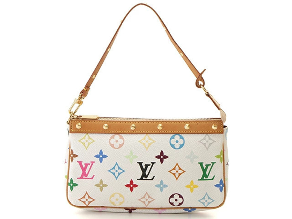 LOUIS VUITTON Pochette Accessoires Multicolor Blanc White